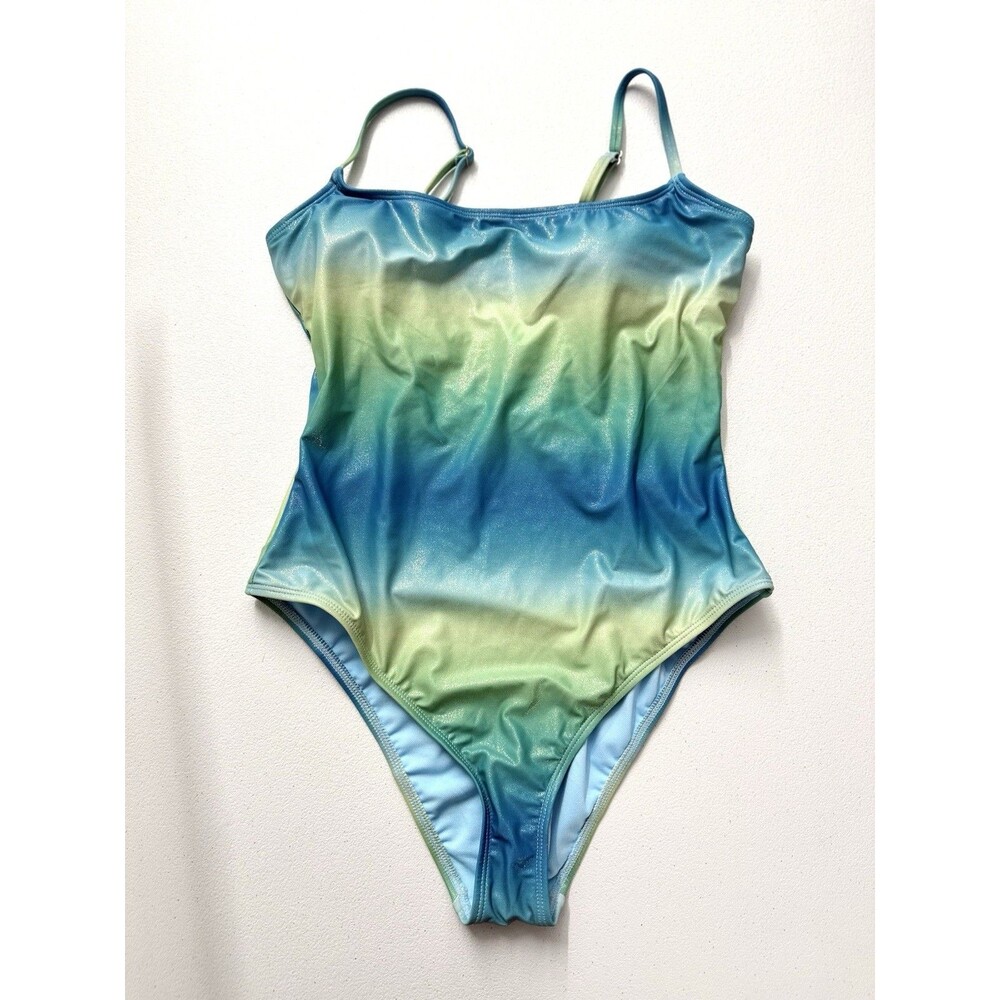 Jessica Simpson Ombre’ Blue Green One‎ Piece Swimsuit NWT Medium